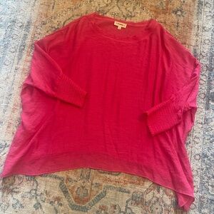 Pink asymmetrical flowing top